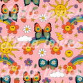 Rainbows and butterflies Fabric PREORDER