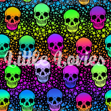 Neon skulls Fabric PREORDER